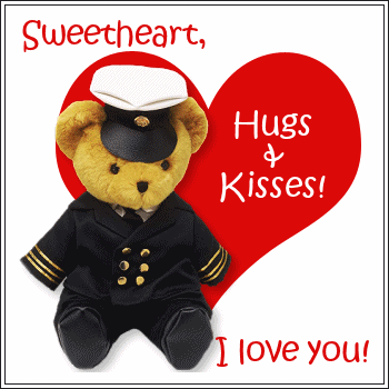 Hugs & Kisses - Navy Teddy Bear
